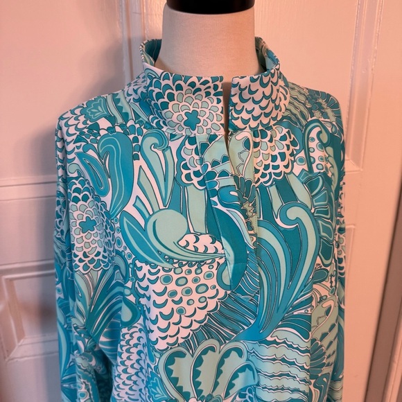 JUDE CONNALLY Women’s Florence Mini Dress Enchanted Sea Aqua Jude Cloth Large - Picture 9 of 12